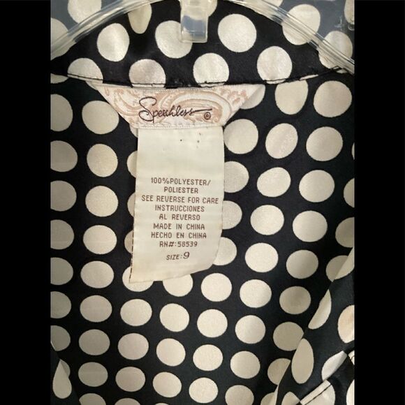 Pola dot polyester dress with tie waste - Picture 4 of 6